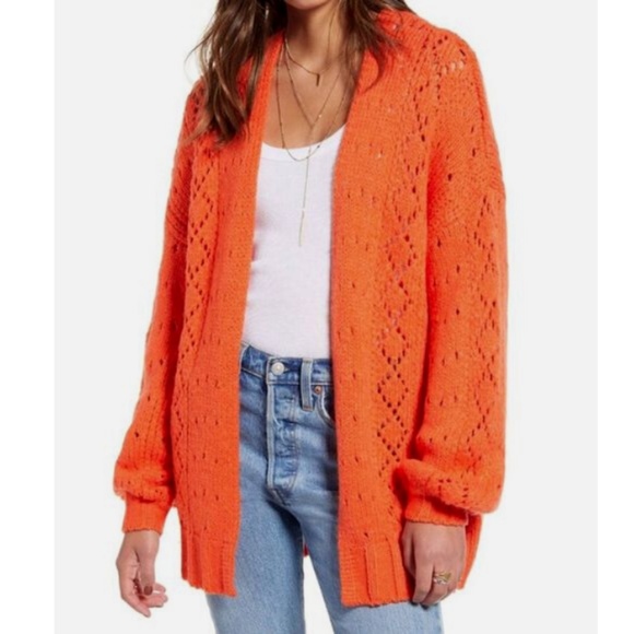 Billabong Sweaters - NWT Billabong - Blissed Out Open Cardigan Orange L